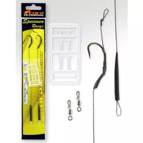   Carp Academy Line Aliger Rig Black 4 2pcs/pack Eyed Barbed Braided Pre-tied Hook