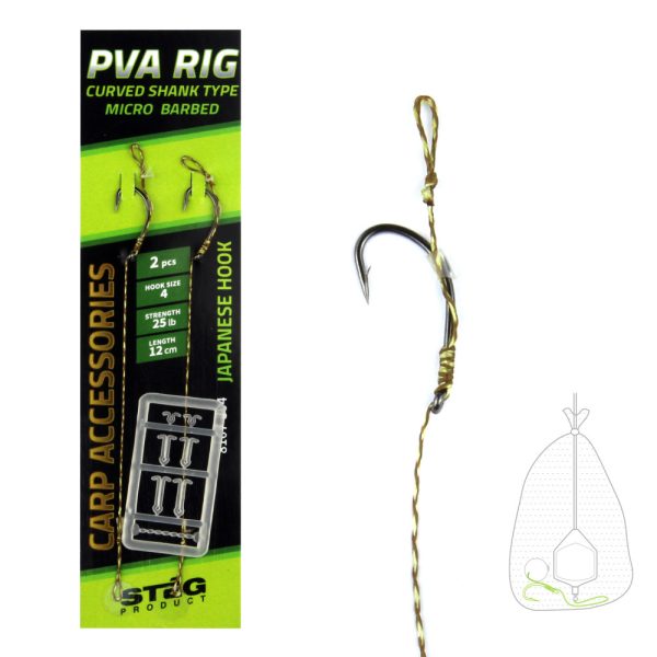 Stég PVA Forehand Black 4 2pcs/pack Ear Bearded Bojlis hook