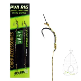 Stég PVA Leader Black 8 2pcs/pack Eyed Barbed Boilie hook