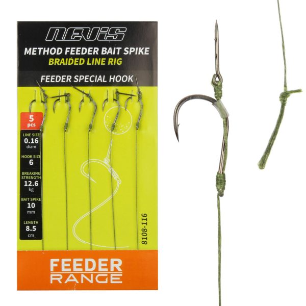 Nevis 12 Pre-tied Braided Feeder Rod with Lure 5pcs