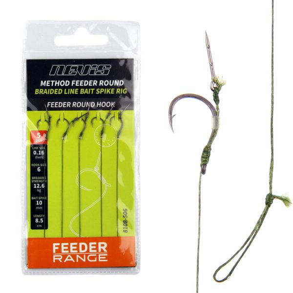 Nevis 8 Pre-tied Braided Feeder Rod with Lure 5pcs
