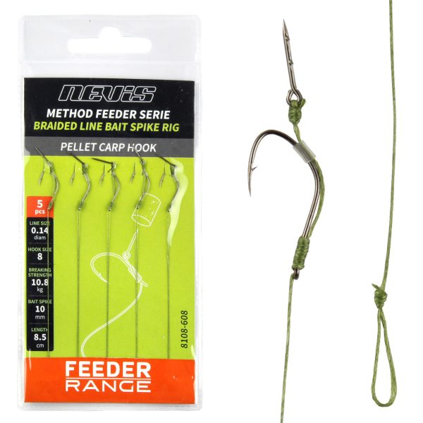 Nevis 8 Pre-tied Braided Feeder Rod with Lure 5pcs