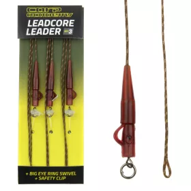   Carp Academy Pre-tied Leadcore Rig with Large Eye Swivel and Lead Clip 3pcs