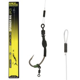   Carp Academy Spinner Rig Curved Shank Rig 4 Barbed, Eyed Boilie Spinner Hook