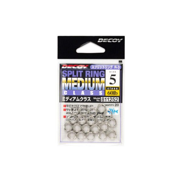 Decoy R-3 Medium Class Silver 4 50lb Split Ring 20pcs
