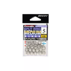 Decoy R-3 Medium Class Silver 6 75lb Split Ring 15pcs