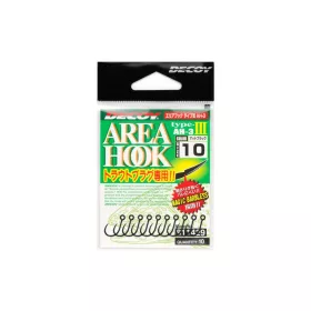   Decoy Area Type III AH-3 Mat Black #10 Barbless Eyed Barbless Single Predatory Fish Hook 10db