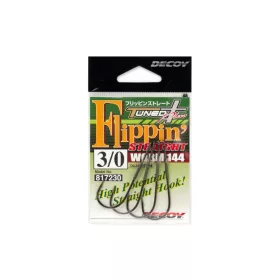   Decoy Worm 144 Flippin Straight #1/0 Eyed Barbed Single Predatory Fish Hook 5pcs