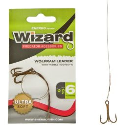 Tungsten Leader with Treble Hook 6 6Kg 2Pcs/Pack