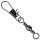 Black Fighter Barrel Swivel With Interlock Snap 4# 6Pcs/Bag