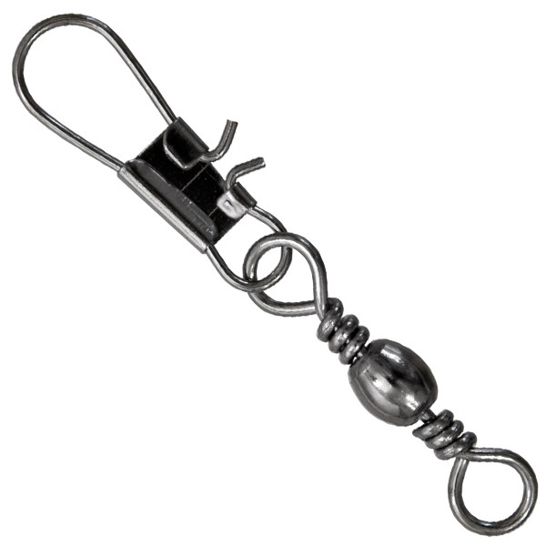 Black Fighter Barrel Swivel With Interlock Snap 4# 6Pcs/Bag