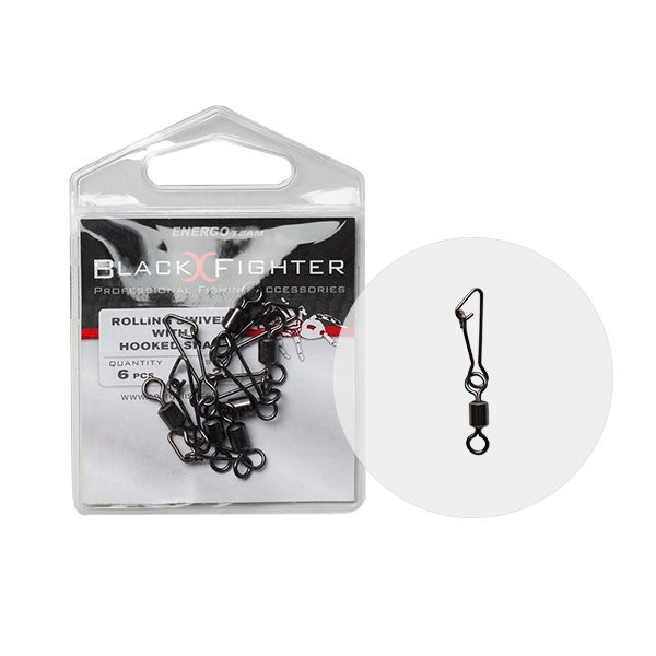 Carp Expert Rolling Swivel With Hooked Snap 2# 6Pcs/Bag