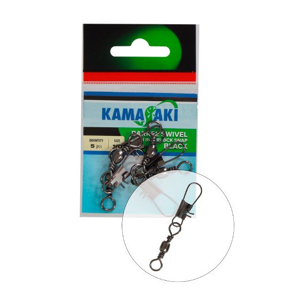 Kamasaki Barrel Swivel W/Snap 1/0 5Pcs/Pack