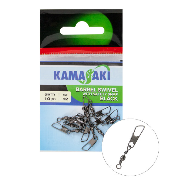 Kamasaki Barrel Swivel W/Snap Safety 12 10Pcs/Pack