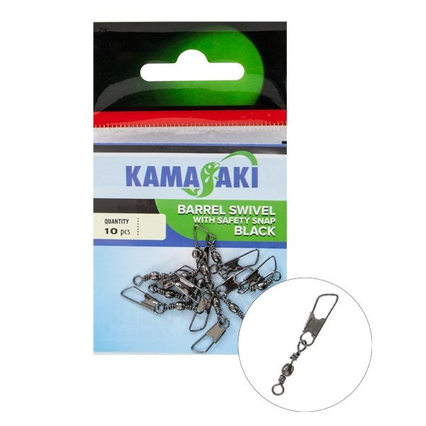 Kamasaki Barrel Swivel W/Snap Safety 14 10Pcs/Pack