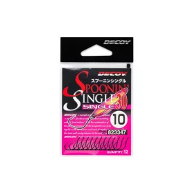   Decoy 30 Spoonin Single #6 Eyed Barbed Single Predator Fishing Hook 12pcs
