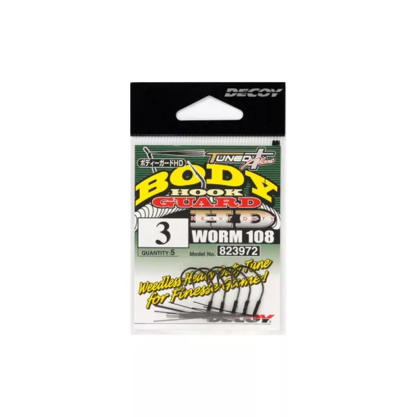 Decoy Worm 108 Body Guard HD #1 Eyed Barbed Single Predator Hook 5pcs