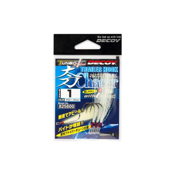 Decoy TH-4 Tachi Chaser Glow #1/0 Trailer Hook 3pcs