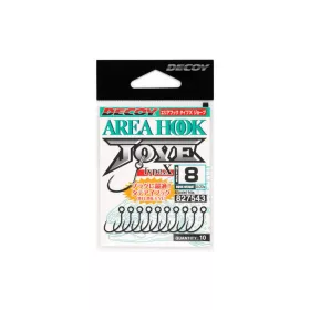   Decoy Area Type X AH-10 X Jove #8 Barbless Eyed Barbless Single Predatory Fish Hook 10db