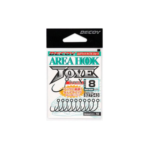 Decoy Area Type X AH-10 X Jove #8 Barbless Eyed Barbless Single Predatory Fish Hook 10db