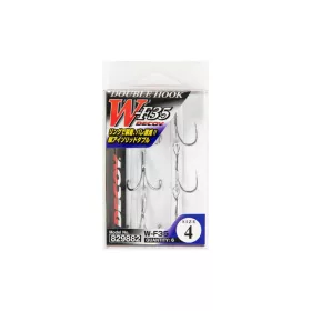 Decoy W-F35 #1 Eyed Barbed Double Hook 4pcs