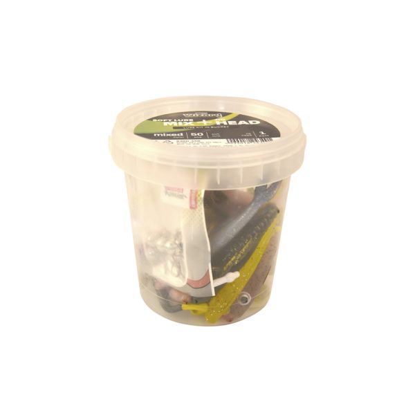 Wizard Soft Lure Mix 50pcs artificial lures + 4pcs hooks
