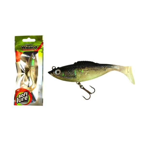 Wizard Swimbait Paddle Long 10,16cm Hologray Rubber Fish