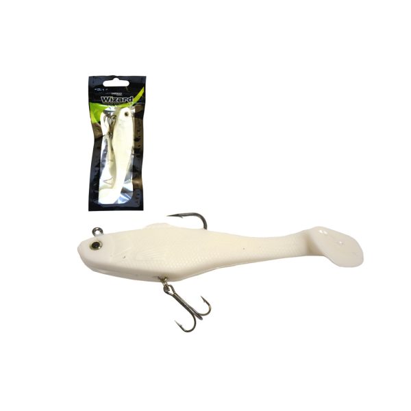 Wizard Swimbait Paddle Long White 12,7cm Rubber Fish