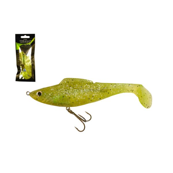 Wizard Swimbait Paddle Long Green 12,7cm Rubber Fish