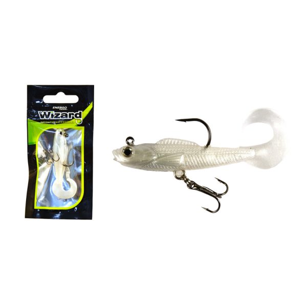 Wizard Twister Shad White 5cm Rubber Artificial lure