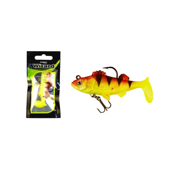 Wizard Swimbait Perch 7,62cm Yellow-Reddiger Gumihal