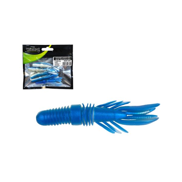 Wizard Bass Grub Blue 7cm Artificial Larvae 5pcs