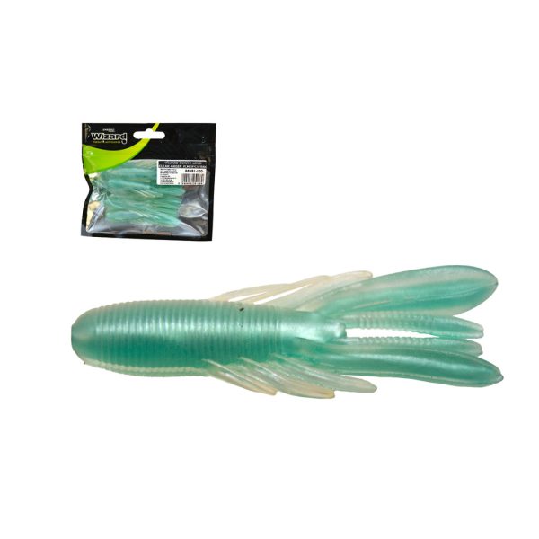 Wizard Bass Grub Clear Green 7cm Artificial Larvae 5pcs