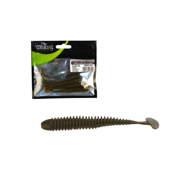 Wizard Power Minnow Gray 9cm Gumihal 5db