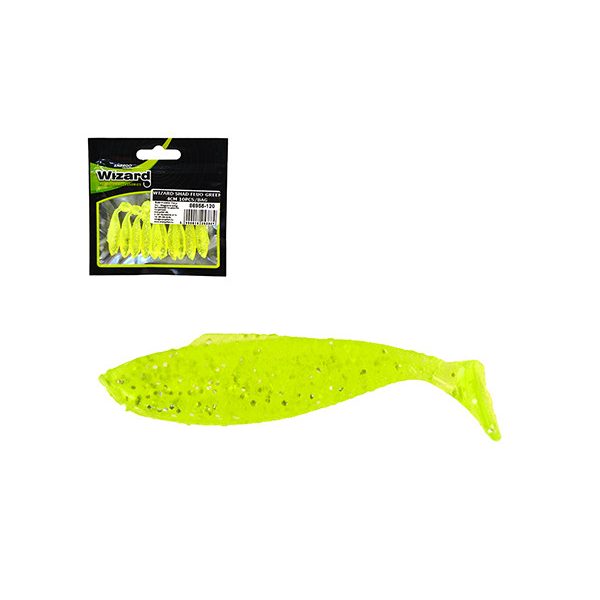 Wizard Shad Fluo-Green 4cm Műcsali 10db