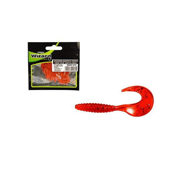 Wizard Harpex Twist Red 3cm Twister 10pcs