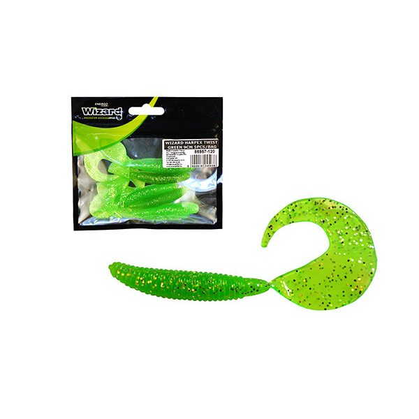Wizard Harpex Twist Evo Green 9cm Twister 5pcs