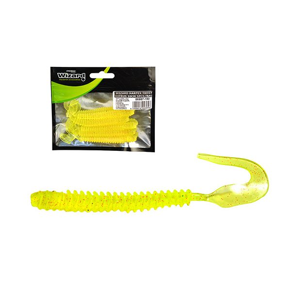 Wizard Harpex Twist Long Citrus 10cm Twister 5pcs