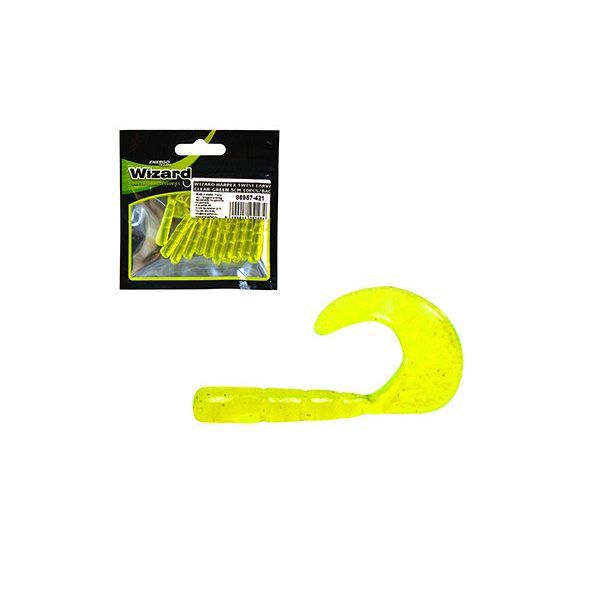 Wizard Harpex Twist Larva Clear-Green 5cm Műcsali 10db