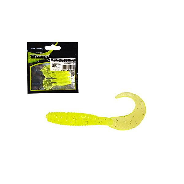 Wizard Harpex Twist Fluo-Green 5cm Műcsali 5db
