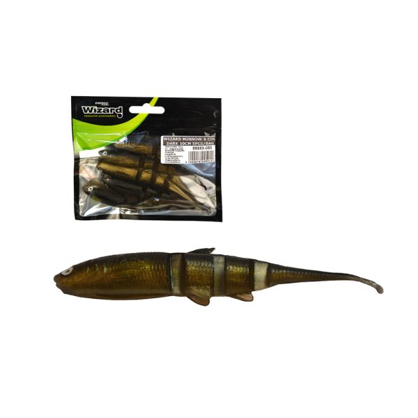 Wizard Minnow-X Extra Dark 10cm Gumihal 5db