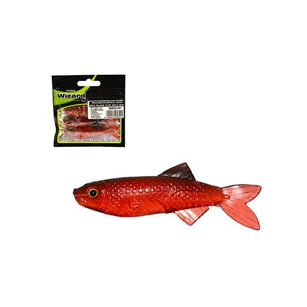 Wizard Flapper Shad Red-Black 7cm Műcsali 3db