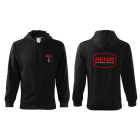 Reiva Black Zippered Hooded Sweatshirt XL