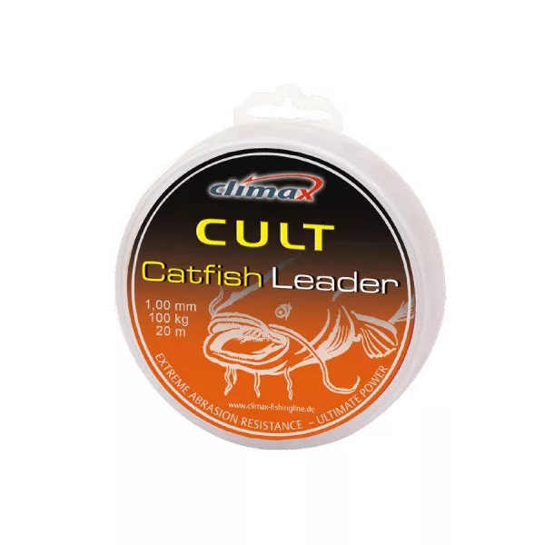 Climax Cult Catfish Heavy Braid Leader 20m 1.00mm 100kg Grey Catfish Braided Leader