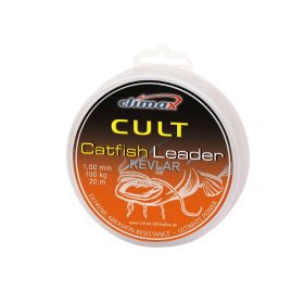   Climax Cult Catfish Kevlar Leader 20m 0.80mm 80kg Olive Green Catfish Braided Leader Line
