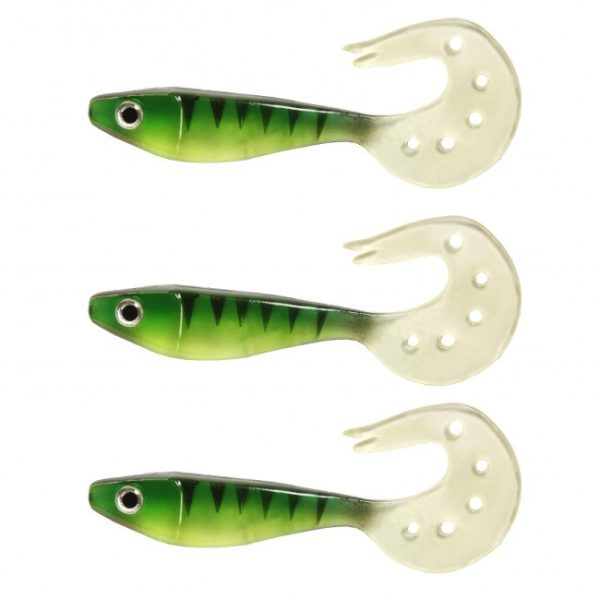 Nevis Twister Shad Vantage Perch 9cm 6,56gr Green-White Plastic Bait 3db