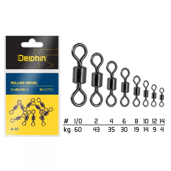 Delphin Rolling Swivel A-01/10pcs BN/14