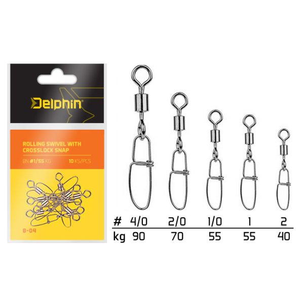 Delphin Rolling swivel with Crosslock snap BN/1