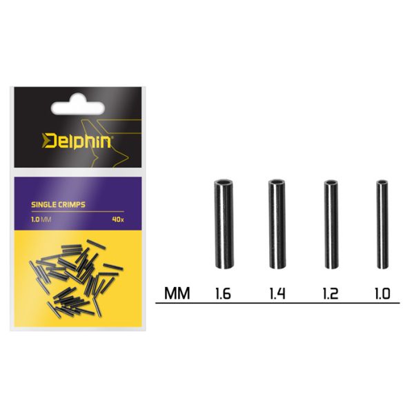 Delphin Single CRIMPS / 40pcs 1.2mm