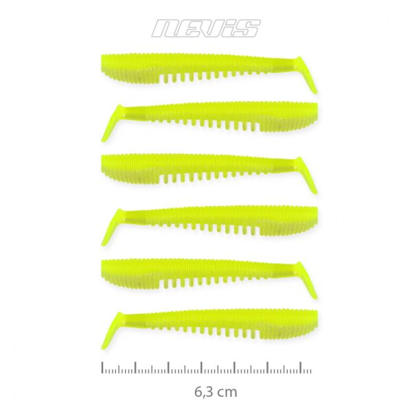 Nevis Impulse Shad 6,3cm 1,77gr 6pcs Fluo Green Plastic bait